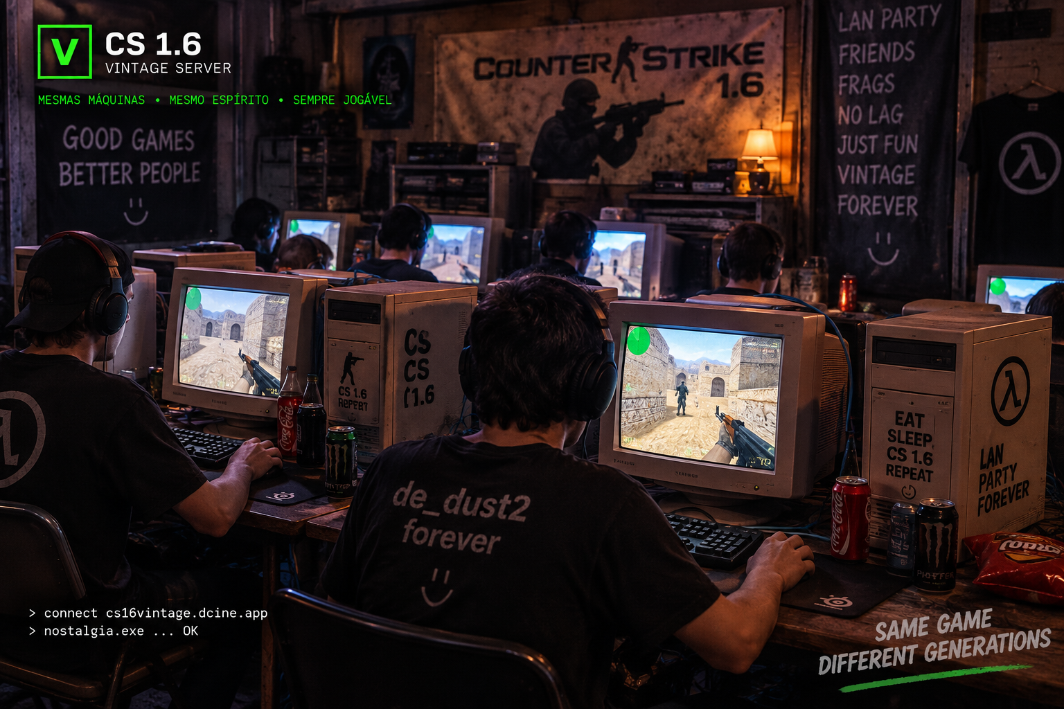 Ambiente inspirado em LAN house e CRT