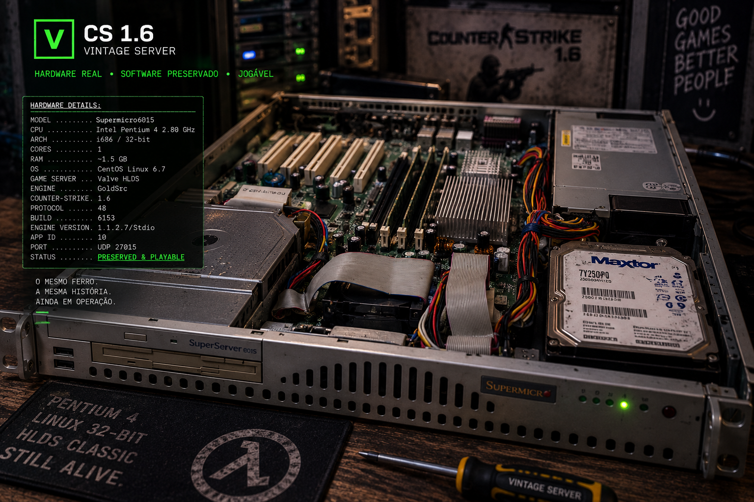Detalhe do servidor Pentium 4