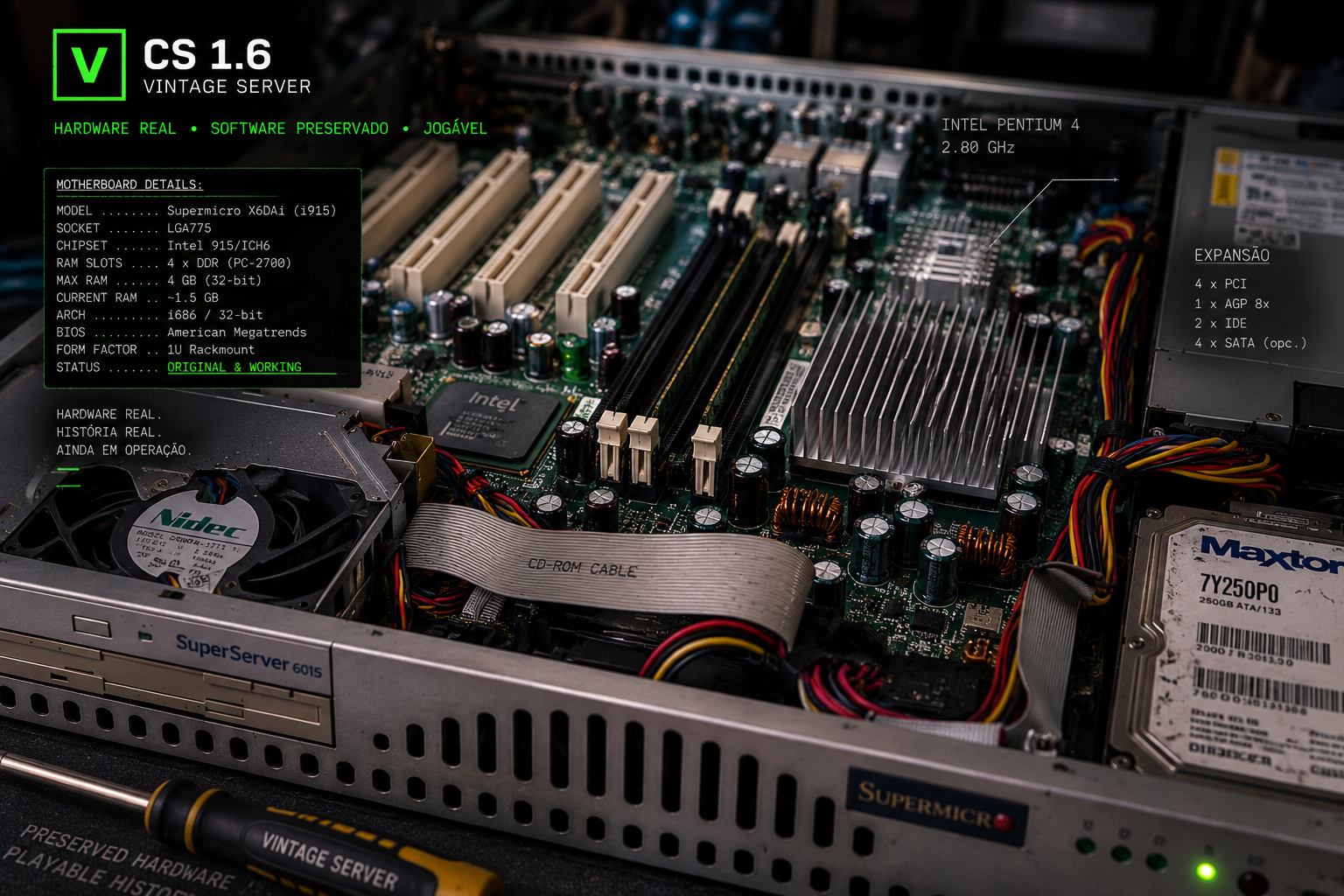 Detalhes do hardware